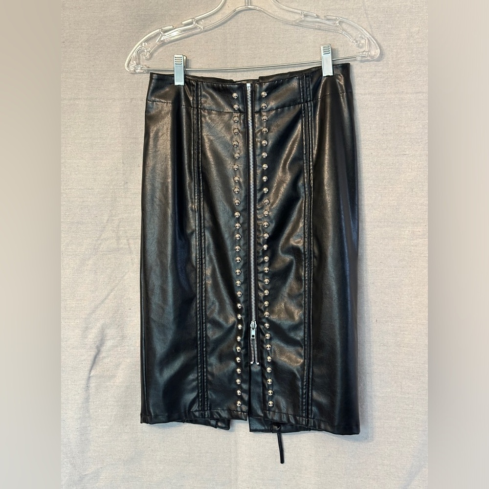 Tripp Black PVC Studded Corset Midi Skirt